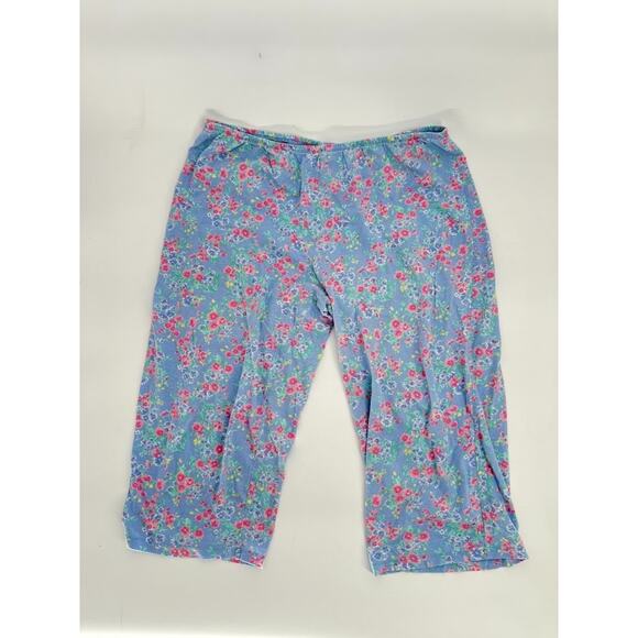 Lauren Ralph Lauren Size XL Floral Classic Knit Cropped PJ Pajama Set Pants Top - Picture 7 of 13